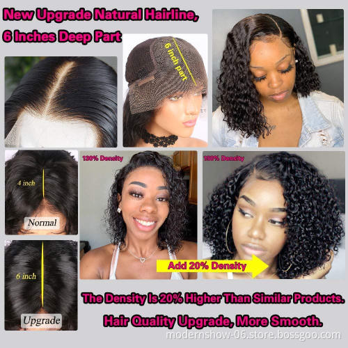 Lace Front Human Wigs Hair Short Bob Wigs Pre Plucked With Baby Hair Curly Brazilian Remy Hair Wigs For Black Women